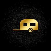 Wohnwagen Gold, Symbol. Vektor Illustration von golden Partikel auf Gold Vektor Hintergrund