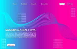 färgglad modern abstrakt vågbakgrund. landningssida abstrakt vågdesign. lila färgbakgrund. vektor