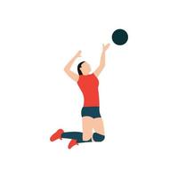 eben Design Volleyball Spieler, Sport Vektor Symbol Illustration