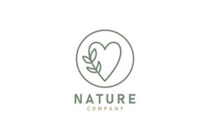 Liebe Natur Blatt Dekoration Logo Design Symbol Vektor