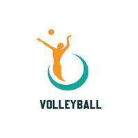 volleyboll logotyp mall design vektor ikon illustration
