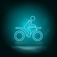 motorcyklist blå neon vektor ikon. enkel element illustration från Karta och navigering begrepp. motorcyklist blå neon vektor ikon. verklig egendom begrepp vektor illustration. på blå bakgrund