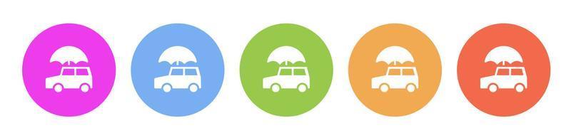 mång färgad platt ikoner på runda bakgrunder. bil, bil, försäkring Flerfärgad cirkel vektor ikon på vit bakgrund