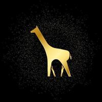 Giraffe Gold, Symbol. Vektor Illustration von golden Partikel auf Gold Vektor Hintergrund