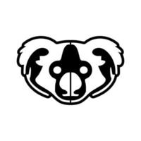 vektor logotyp terar en svart och vit koala.