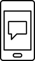 linje vektor ikon telefon, chatt, meddelande. översikt vektor ikon på vit bakgrund