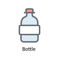 flaska vektor fylla översikt ikoner. enkel stock illustration stock