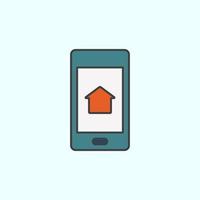 Telefon, Zuhause Farbe Vektor Symbol, Vektor Illustration auf Weiß Hintergrund
