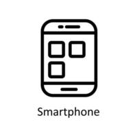 Smartphone Vektor Gliederung Symbole. einfach Lager Illustration Lager