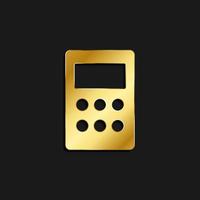 Handy, Mobiltelefon, Telefon Gold Symbol. Vektor Illustration von golden Stil Symbol auf dunkel Hintergrund