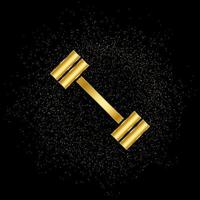 Hantel Gold, Symbol. Vektor Illustration von golden Partikel auf Gold Vektor Hintergrund