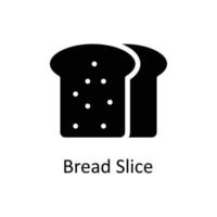 bröd skiva vektor fast ikoner. enkel stock illustration stock