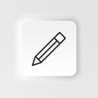 Bleistift Vektor Symbol. Element von Design Werkzeug zum Handy, Mobiltelefon Konzept und Netz Apps Vektor. dünn neumorphisch Stil Vektor Symbol zum Webseite Design auf Neumorphismus Weiß Hintergrund