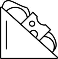 Taco Vektor Linie Symbol auf Weiß Hintergrund.