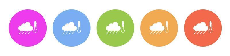 multi farbig eben Symbole auf runden Hintergründe. Wolke, Bedingungen Mehrfarbig Kreis Vektor Symbol auf Weiß Hintergrund