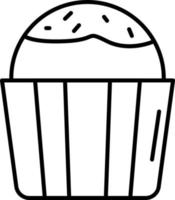 Muffins linear Symbol. Cupcakes mit Glasur und Sträusel. Süßwaren zum Party. dünn Linie anpassbar Illustration. Kontur Symbol. Vektor isoliert Gliederung Zeichnung. editierbar Schlaganfall