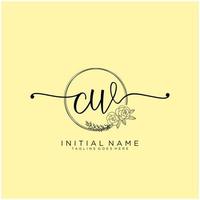 Initiale cw feminin Logo Sammlungen Vorlage. Handschrift Logo von Initiale Unterschrift, Hochzeit, Mode, Schmuck, Boutique, Blumen- und botanisch mit kreativ Vorlage zum irgendein Unternehmen oder Geschäft. vektor