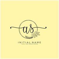 Initiale wie feminin Logo Sammlungen Vorlage. Handschrift Logo von Initiale Unterschrift, Hochzeit, Mode, Schmuck, Boutique, Blumen- und botanisch mit kreativ Vorlage zum irgendein Unternehmen oder Geschäft. vektor