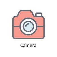 Kamera Vektor füllen Gliederung Symbole. einfach Lager Illustration Lager