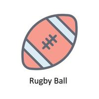 rugby boll vektor fylla översikt ikoner. enkel stock illustration stock