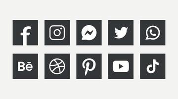 Sozial Medien Logo Symbole Sammlung, Facebook, instagram, Youtube, pinterest, Tick Tack und usw Symbole vektor