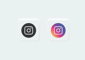 Instagram ikon trendig neumorphism stil, neumorf Instagram logotyp ikon vektor illustration