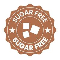 socker fri ikon, socker fri bricka, Nej socker emblem, stämpel, täta, märka, logotyp, diabetiker mat symbol vektor illustration för produkt förpackning design