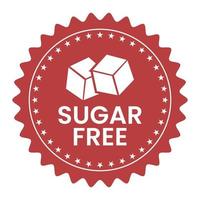 socker fri ikon, socker fri bricka, Nej socker emblem, stämpel, täta, märka, logotyp, diabetiker mat symbol vektor illustration för produkt förpackning design