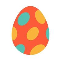 Ostern rot Ei mit abstrakt Ovale. Ei Jagd. Ostern Tradition. Ostern rot Ei mit Grün und Gelb Kreise im eben Design. vektor