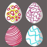 uppsättning av färgrik påsk ägg design. påsk design element vektor