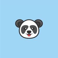 söt panda huvud logotyp design vektor