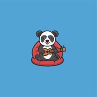 süß Panda Sitzung Logo Design vektor