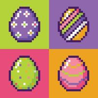 Vektor Pixel bunt Ostern Ei Sammlung