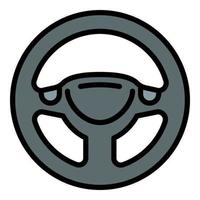 bil sport styrning hjul ikon översikt vektor. bil del vektor