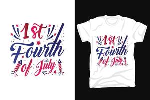 1:a fjärde av juli t skjorta design vektor