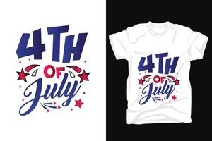T-shirtdesign den 4 juli vektor
