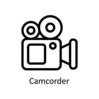 videokamera vektor översikt ikoner. enkel stock illustration stock