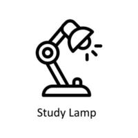 studie lampa vektor översikt ikoner. enkel stock illustration stock