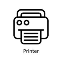 Drucker Vektor Gliederung Symbole. einfach Lager Illustration Lager