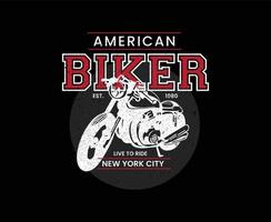 amerikanisch Biker Illustration Kunst Vektor T-Shirt Design