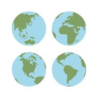 klot värld Karta. planet jord platt vektor illustration. klotter Karta med kontinenter och hav.
