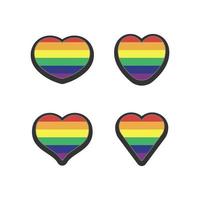 lgbt Regenbogen Flagge im Herzen Form. Fröhlich, lesbisch, bisexuell, trans, queer Stolz Liebe Symbol von Sexual- Vielfalt vektor