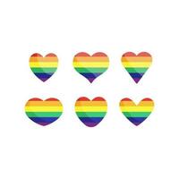 lgbt Regenbogen Flagge im Herzen Form. Fröhlich, lesbisch, bisexuell, trans, queer Stolz Liebe Symbol von Sexual- Vielfalt vektor