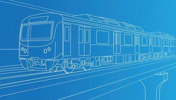 Bangladesch hoch Geschwindigkeit Metro Schiene Linie Kunst auf Papier texturiert Hintergrund vektor