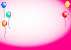 rosa fest ballong sida gräns vektor