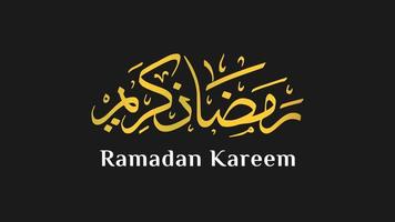 Ramadan kareem Arabisch Kalligraphie Design im Gold Farbe. Hand gezeichnet Vektor zum islamisch Menschen im Ramadan Monat