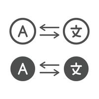 utländsk språk vektor linje ikon. uppkopplad översättning vektor symbol. flerspråkig uppkopplad översättare.