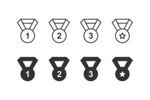 1 2 .. 3 .. Medaille. zuerst Platz zweite dritte vergeben Gewinner Abzeichen vektor