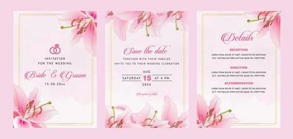 Save the Date Hochzeitseinladungskartenvorlage vektor
