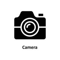 Kamera Vektor solide Symbole. einfach Lager Illustration Lager